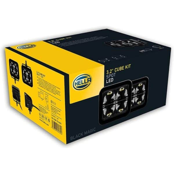 Hella LED Black Magic 3.2" Cube Kit - (Flood)