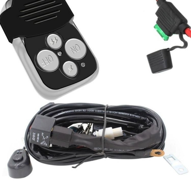 Wire Loom / Wiring Harness Kit For Led Light Bar And Spotlights With Switch And Remote And Strobe Function