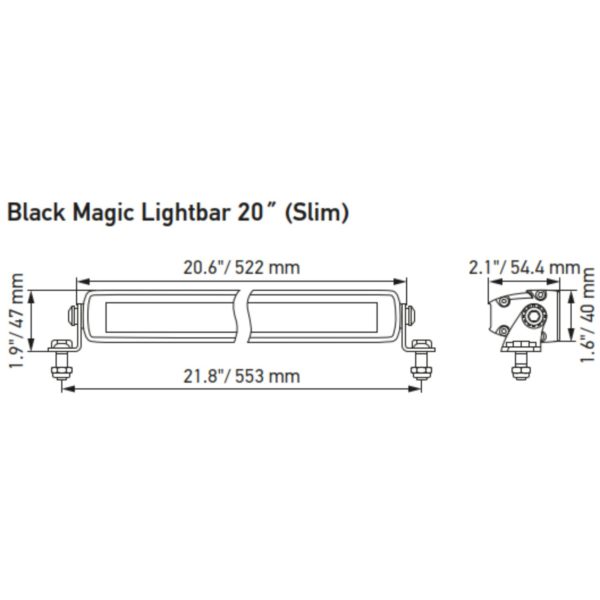 Hella Black Magic LED Slim Light Bar 20’'