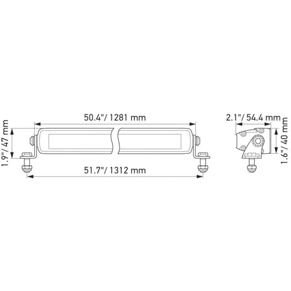 Hella Black Magic LED Slim Light Bar 50’’