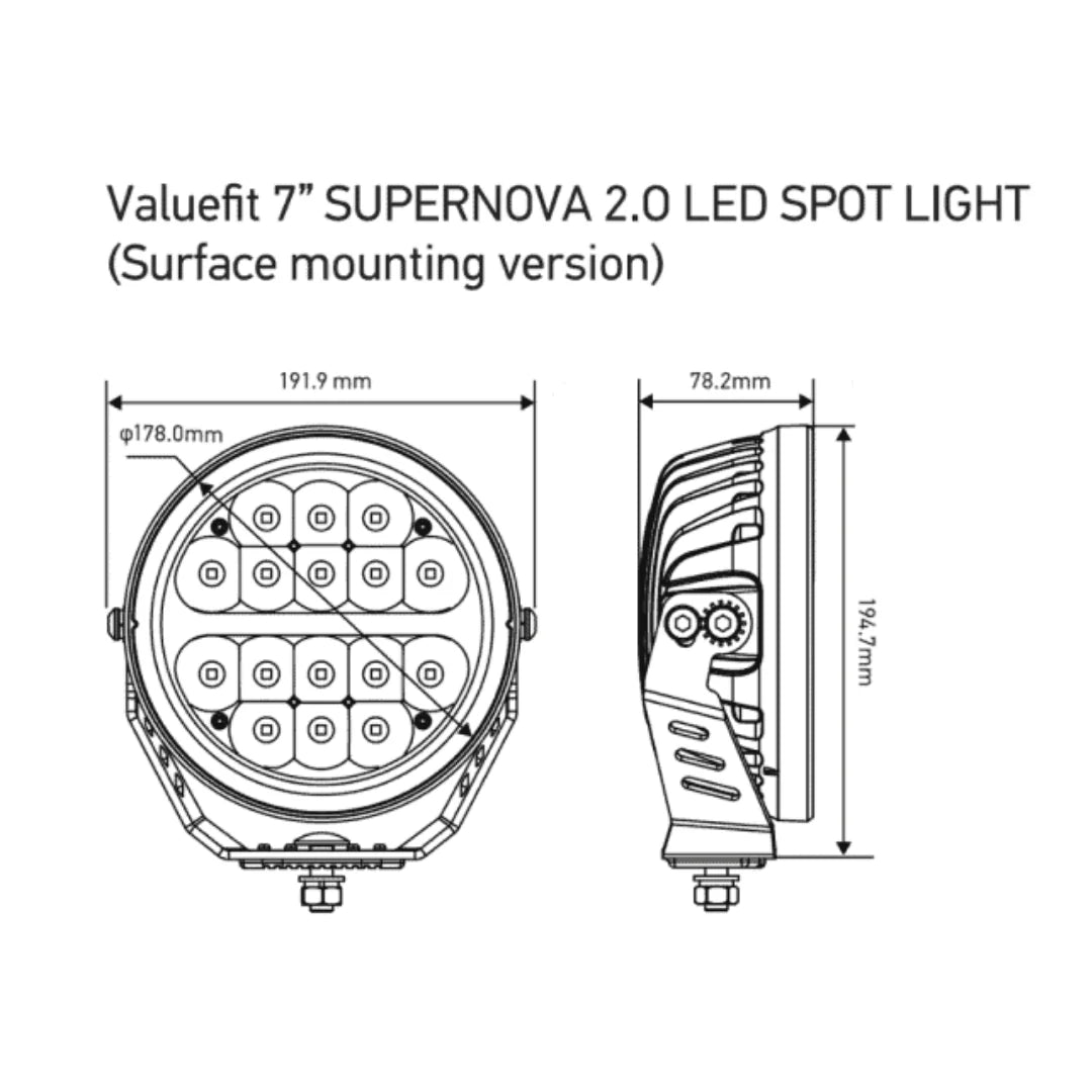 Hella ValueFit Supernova 2.0 7'' LED Spot Light Kit