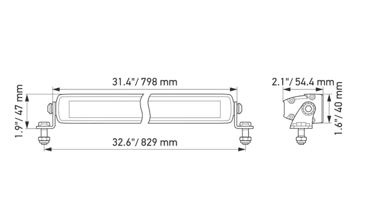 Hella LED Bar 32″ Slimline Black Magic