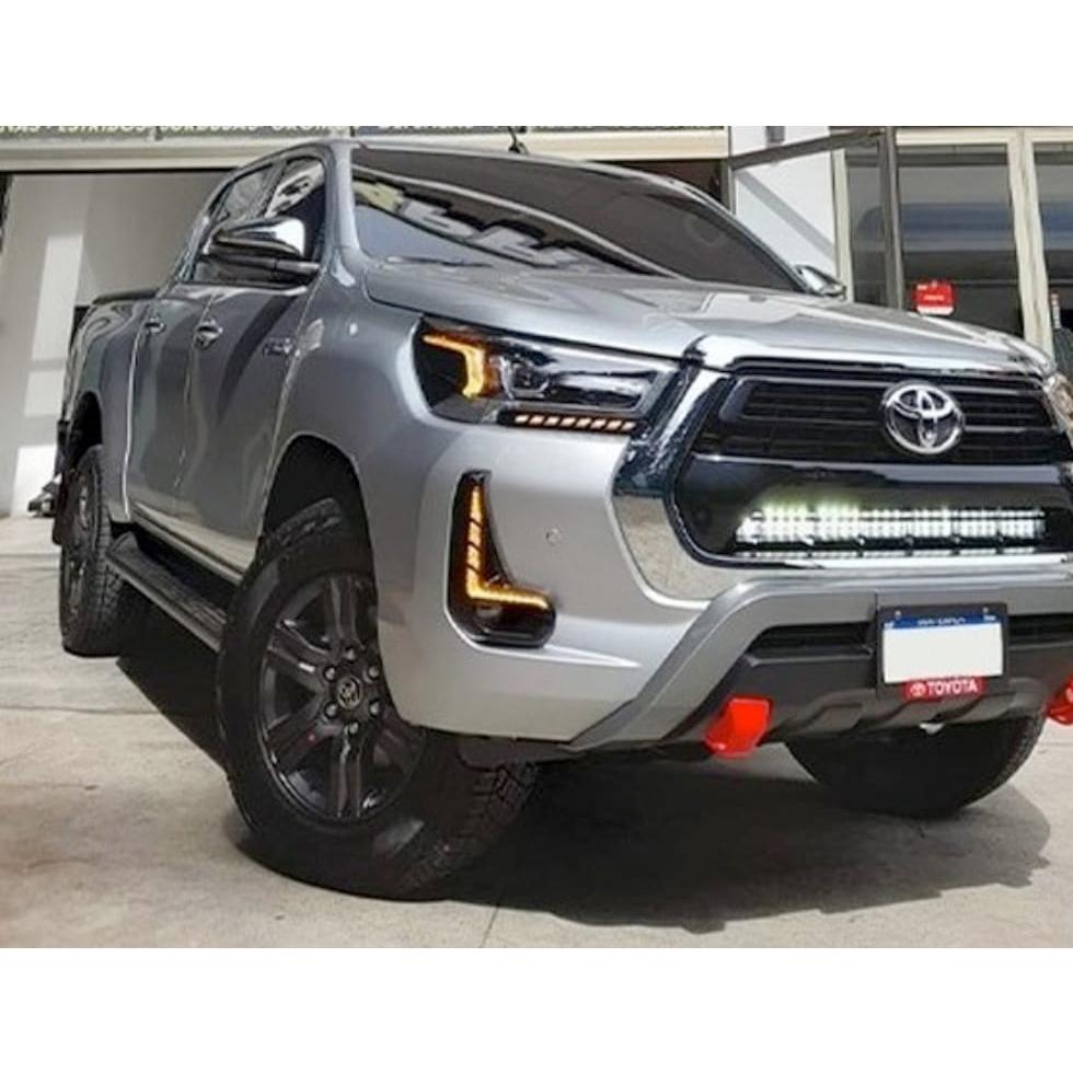 Toyota Hilux Revo (2020-On) Dual Function DRL LED Fog Light Surrounds With Dynamic Start Up