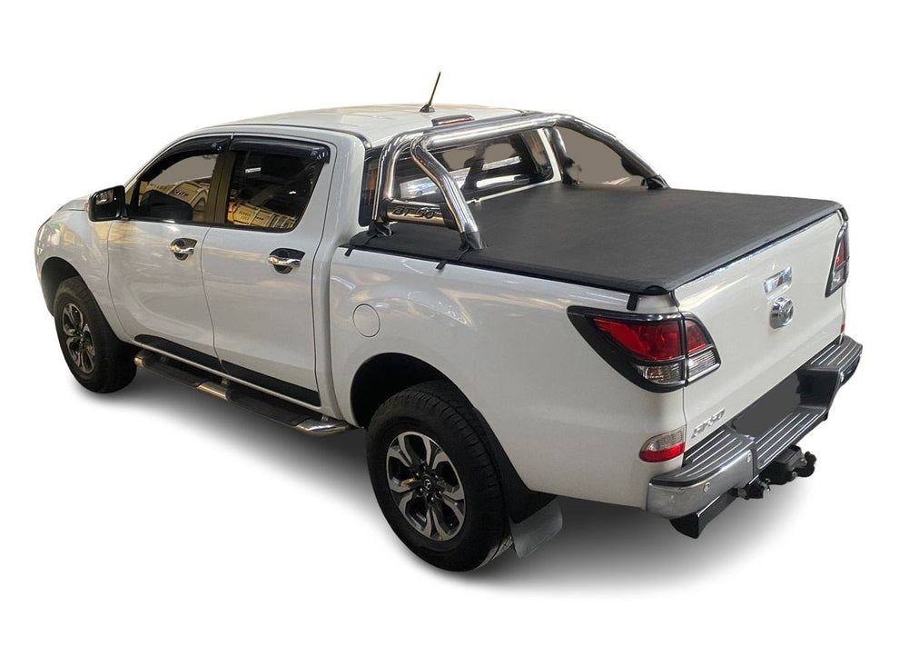 ALUMINIUM FRAME CLIP IN TONNEAU COVER Mazda BT50 Double Cab with roll bar