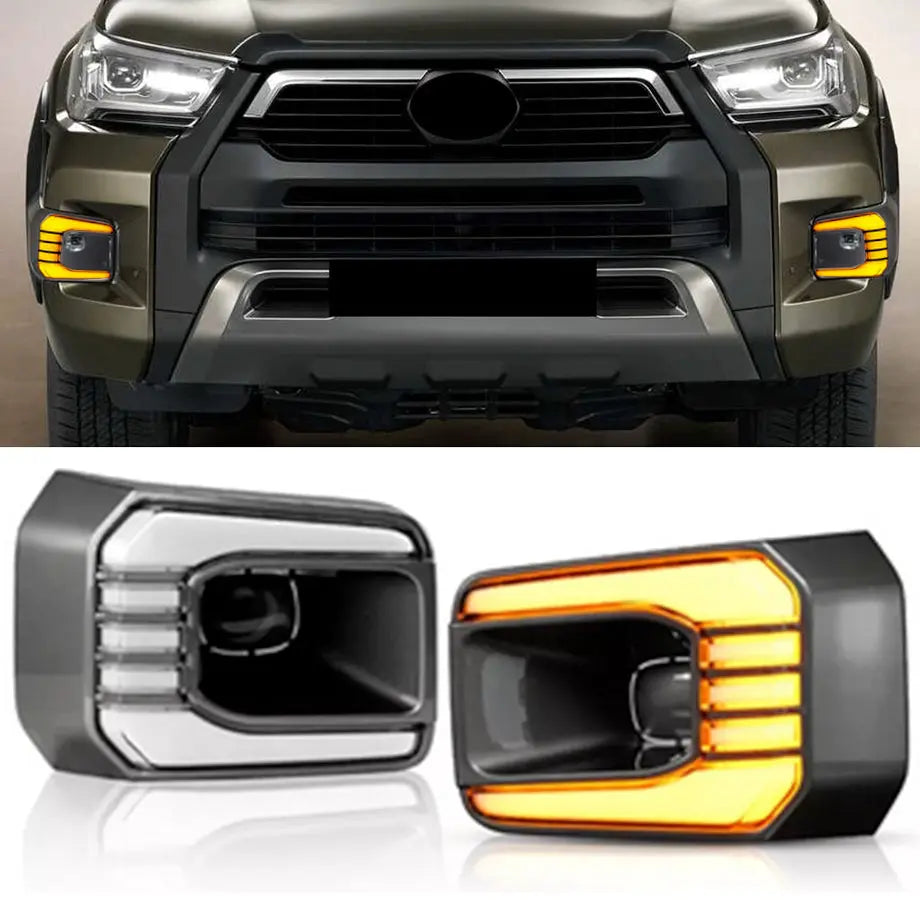 Toyota Hilux Revo 2.8 GD6 - Dual Function LED Fog Light Surrounds (21-On)