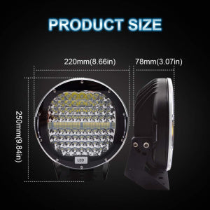 414W 9 INCH LED SPOT LIGHT (BLACK-PAIR)