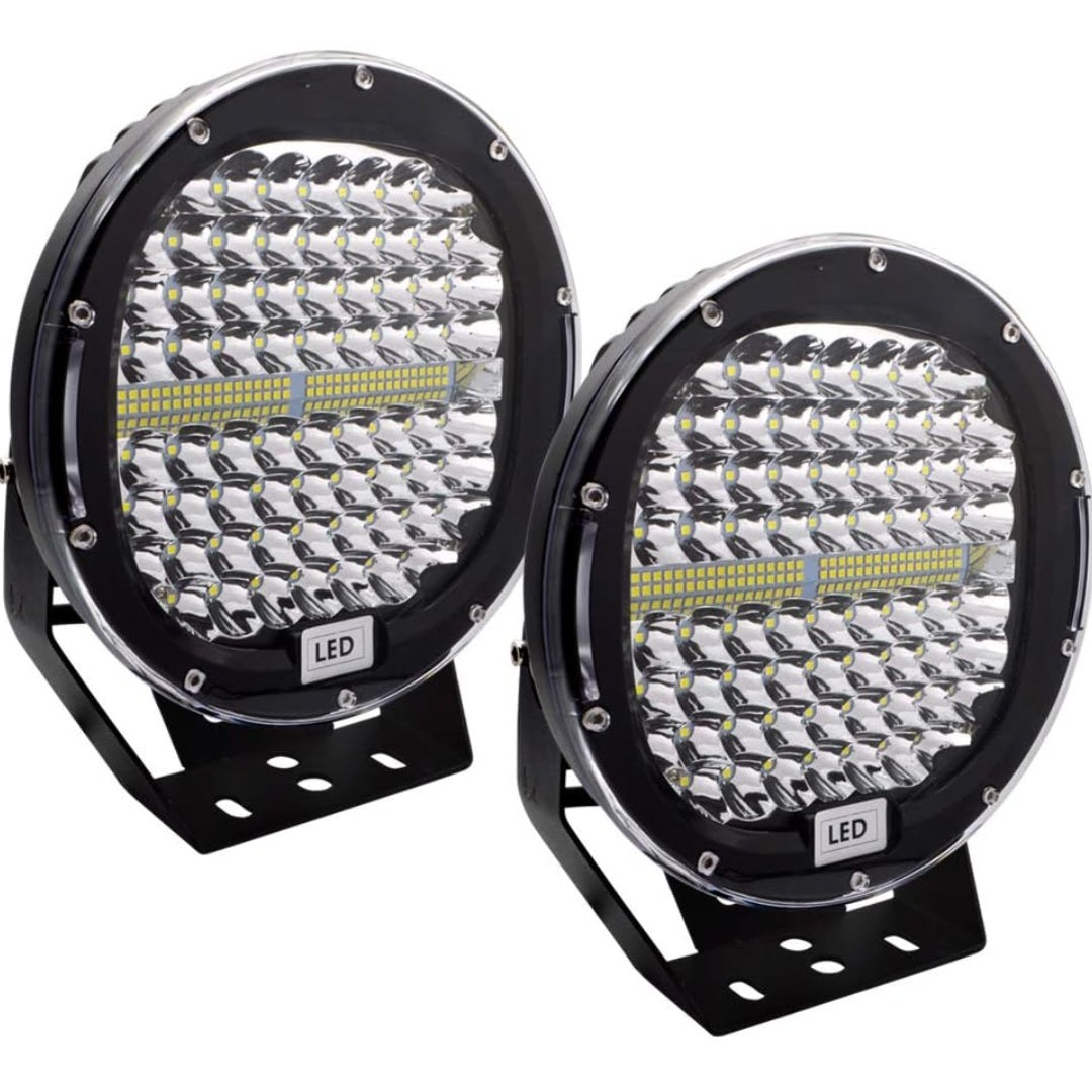 414W 9 INCH LED SPOT LIGHT (BLACK-PAIR)