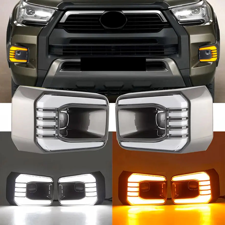 Toyota Hilux Revo 2.8 GD6 - Dual Function LED Fog Light Surrounds (21-On)