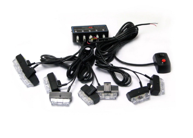 8 Piece Grill Clip-On Emergency Strobe Warning Lights - Amber