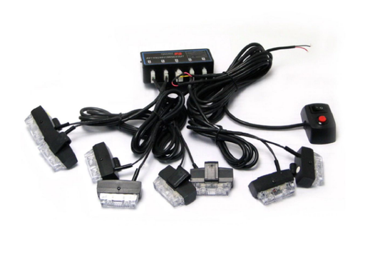 8 Piece Grill Clip-On Emergency Strobe Warning Lights - Amber