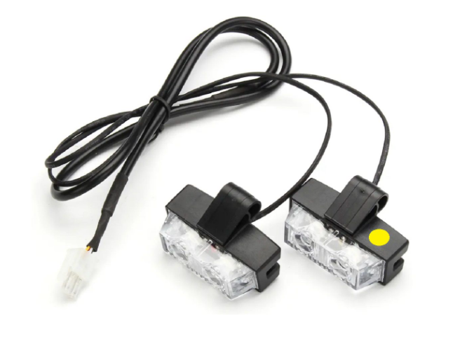 8 Piece Grill Clip-On Emergency Strobe Warning Lights - Amber