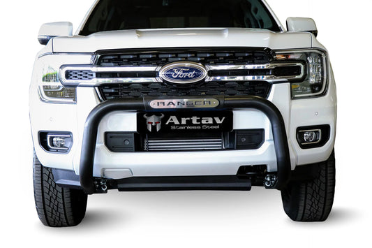 Ford Ranger Next Gen PDC Nudge Bar Black + Top Support Brackets Included