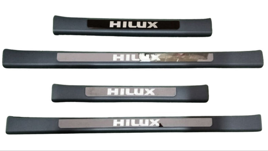 Toyota Hilux Vigo Champ (2012-2015) Black scuff plates with logo