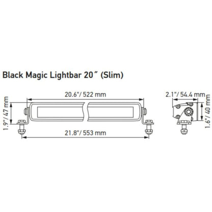Hella Black Magic LED Slim Light Bar 20’'