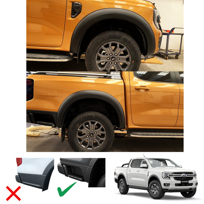 Ford Ranger Next Gen T9 (2023+) V1(smooth) Slimline Fender Flares With Sensor Holes