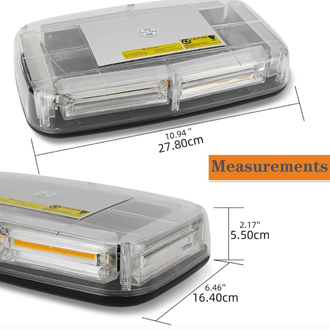 AMBER 12-24V MAGNET MOUNT ROOF EMERGENCY STROBE - AMBER