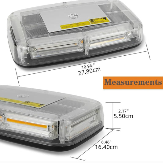 AMBER 12-24V MAGNET MOUNT ROOF EMERGENCY STROBE - AMBER