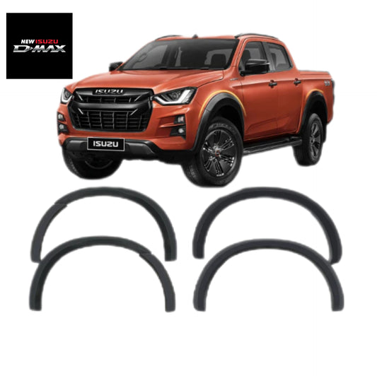 Isuzu D-Max (21-On) Matte Black Smooth Plastic Wheel Arch Kit