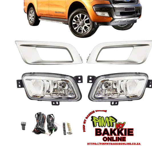 Ranger T7 (16-19) Wildtrak Crystal Fog Lamps & Covers With Wiring