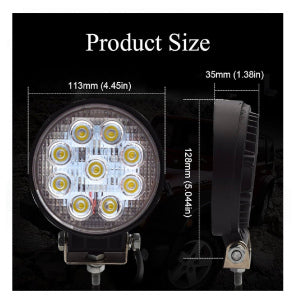 27W LED WORK LIGHT Round (PAIR)