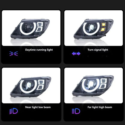 Toyota Hilux Vigo (05-08) Defender Style LED Projector Upgrade Headlights