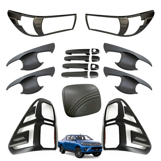Toyota Hilux (15-19) Matte Black Accessory Kit (17-Piece)