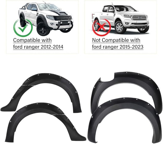 Ford Ranger 2012-2014 Wide Arches Wheel Arch Flares Body Styling Rivet Trim Fitting 30 MM Extra Tyre Coverage
